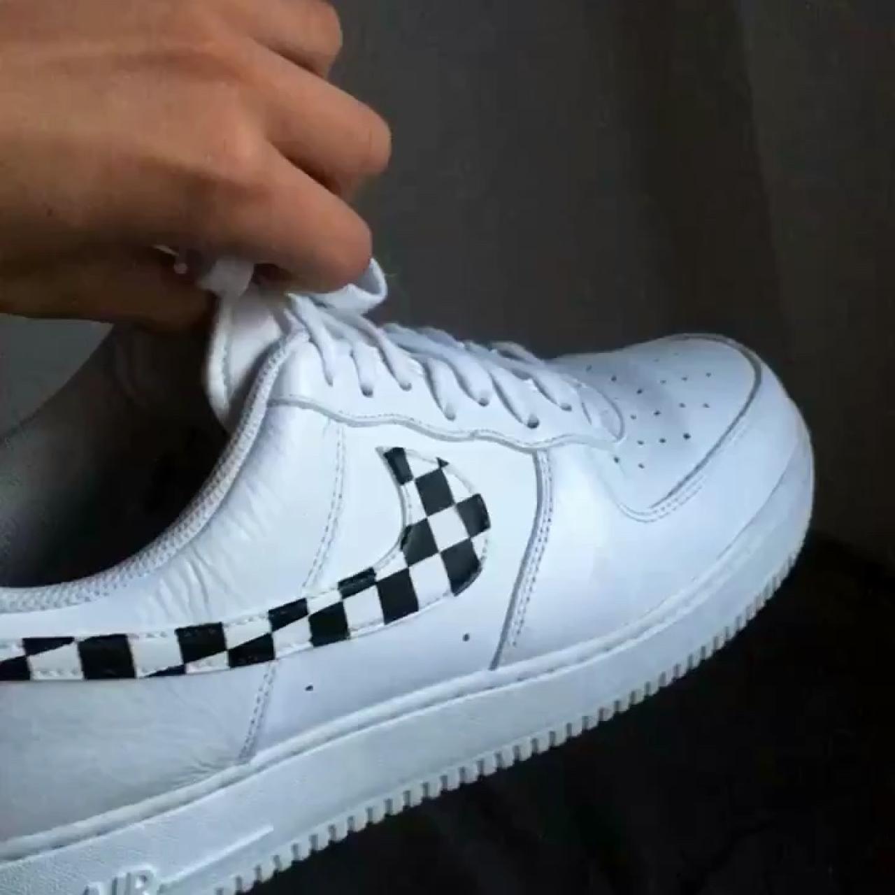 checkered nike air force ones