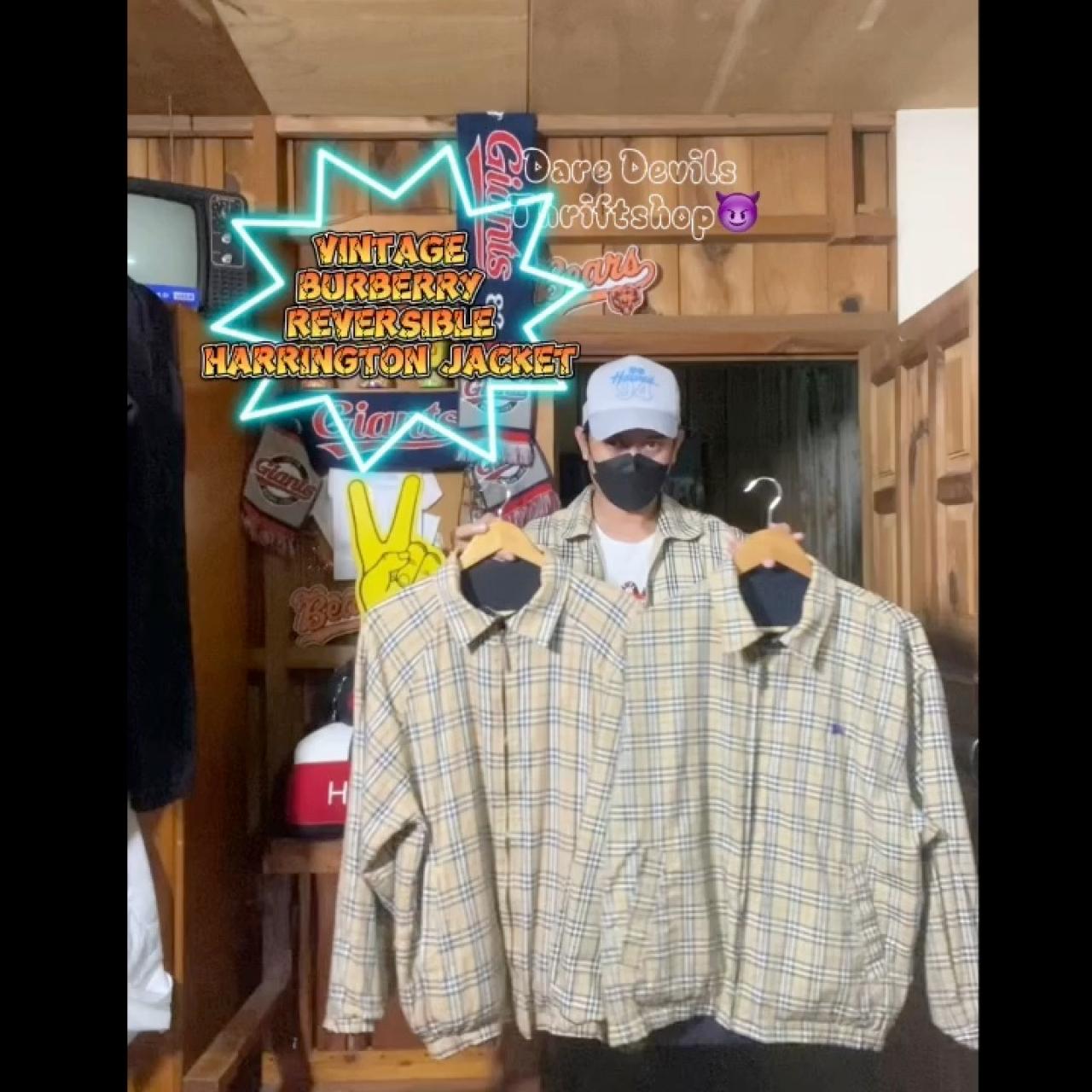Vintage Burberry Reversible Harrington Jacket Large | Depop