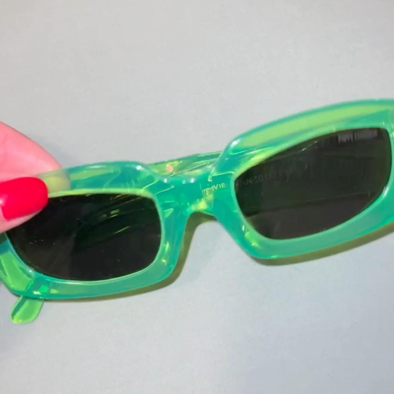 Poppylissiman Sunglasses Lime Green Sunglasses Depop 