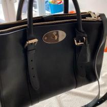 Mulberry Large Bayswater Double Zip Tote in Taupe Shiny Goat