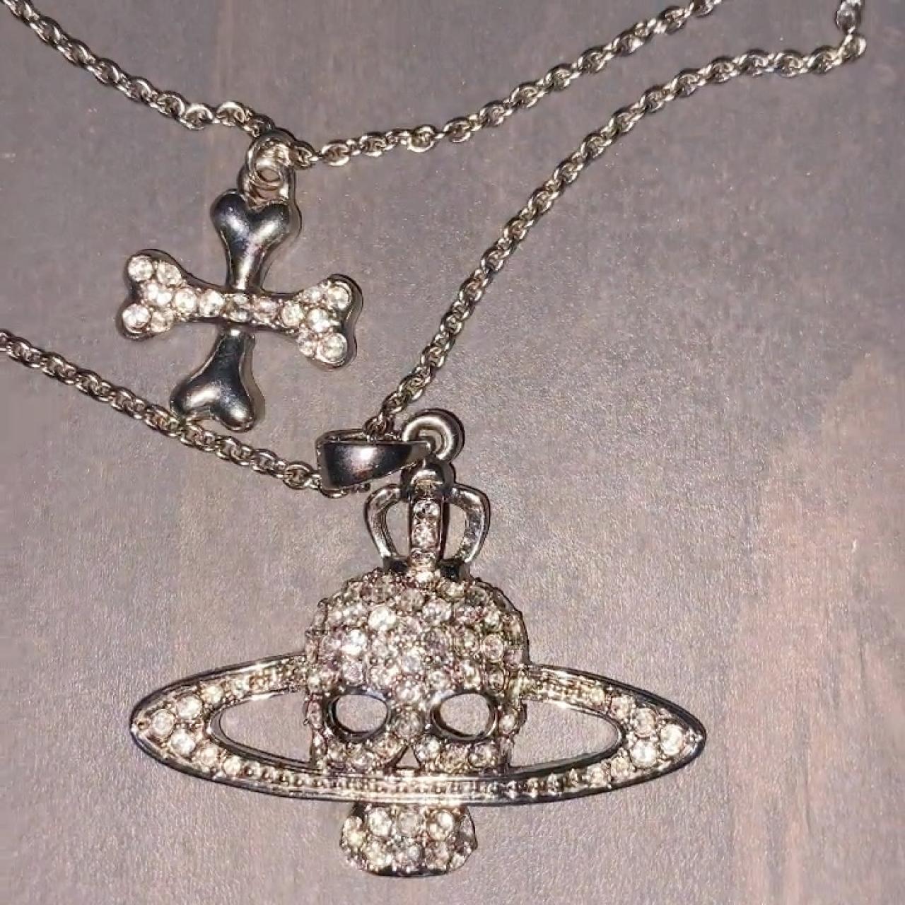 vivienne westwood skull orb and crossbones layered | Depop