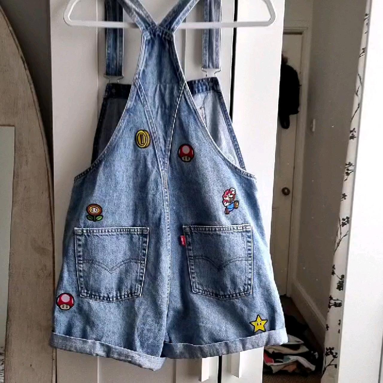 Levi's x Super Mario denim overalls dungarees. Size... - Depop