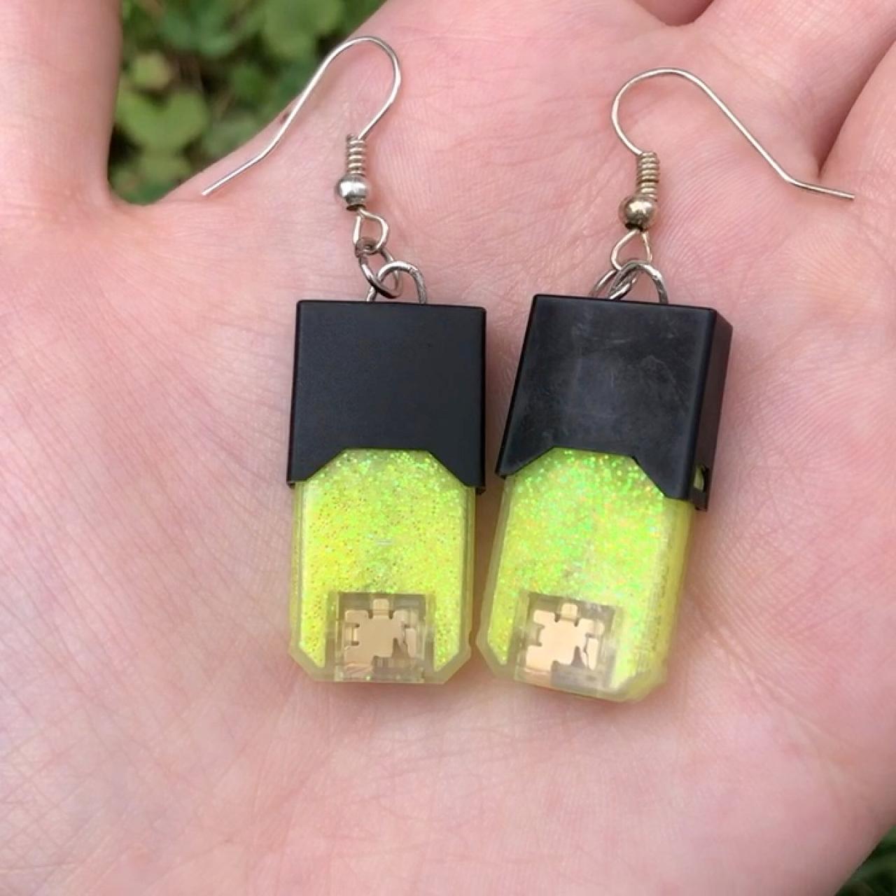 how to make juul pod earrings Custom Hologram Cross Earrings main image 0