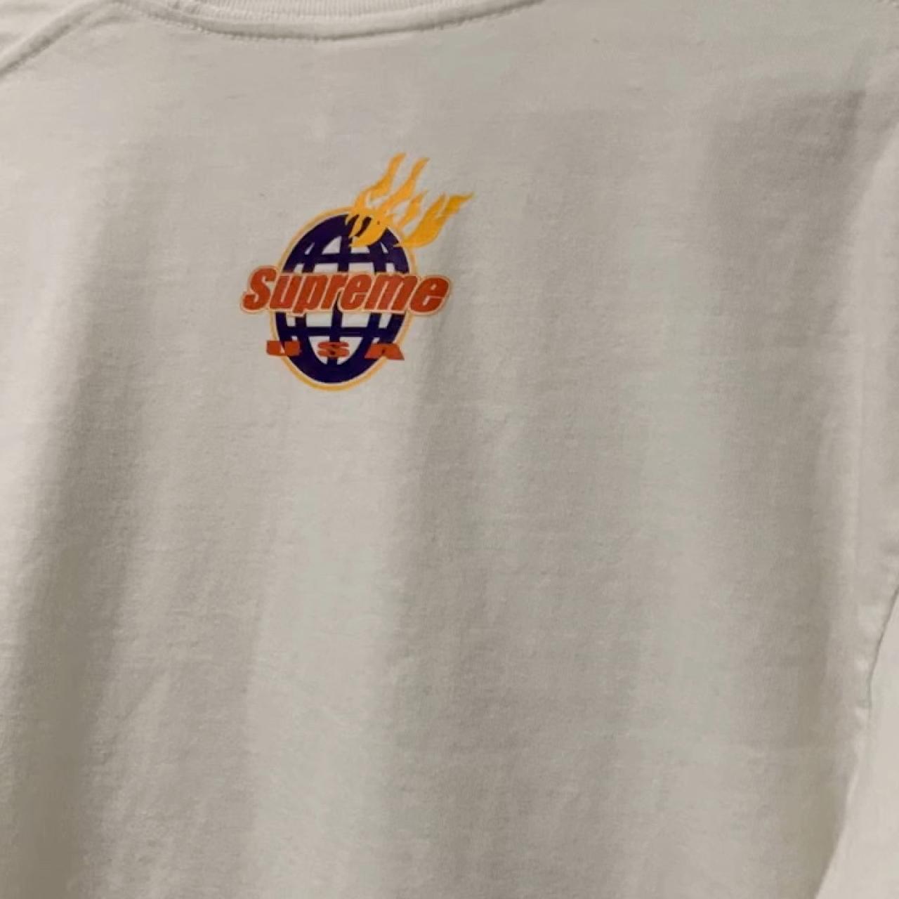 Supreme 19AW Flame S/S Top Tee White S Supreme Sketch Embroidered 