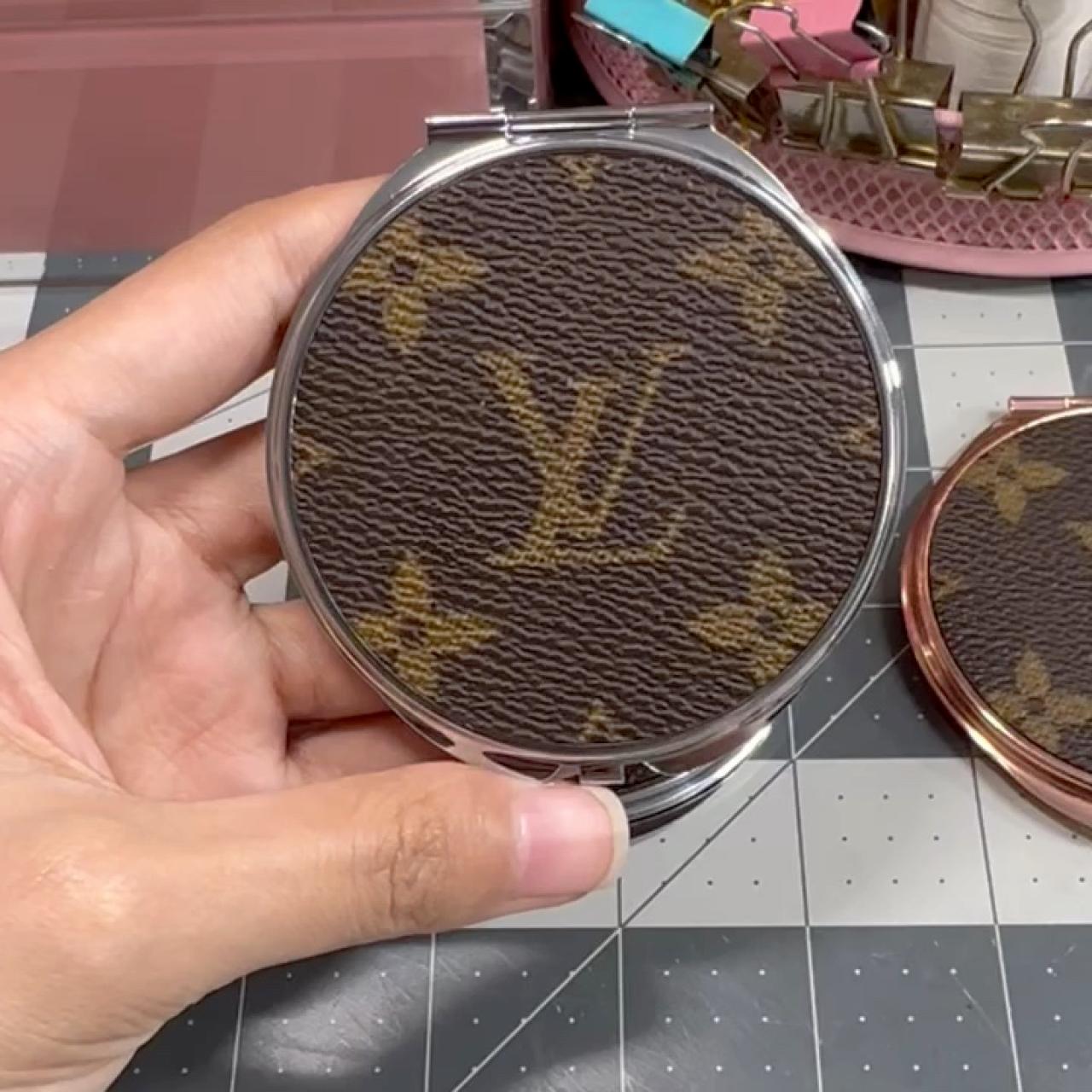 Upcycled LV Double Side Compact Mirror