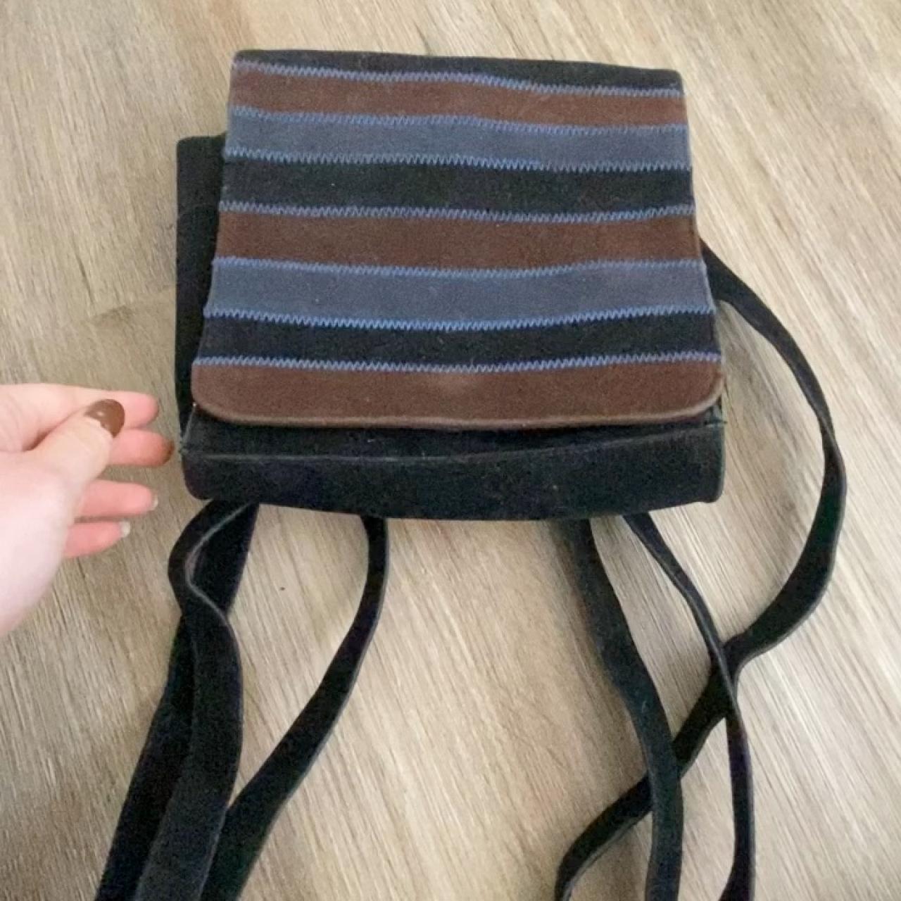 MultiSac Multicolor Striped Backpack with Leather - Depop