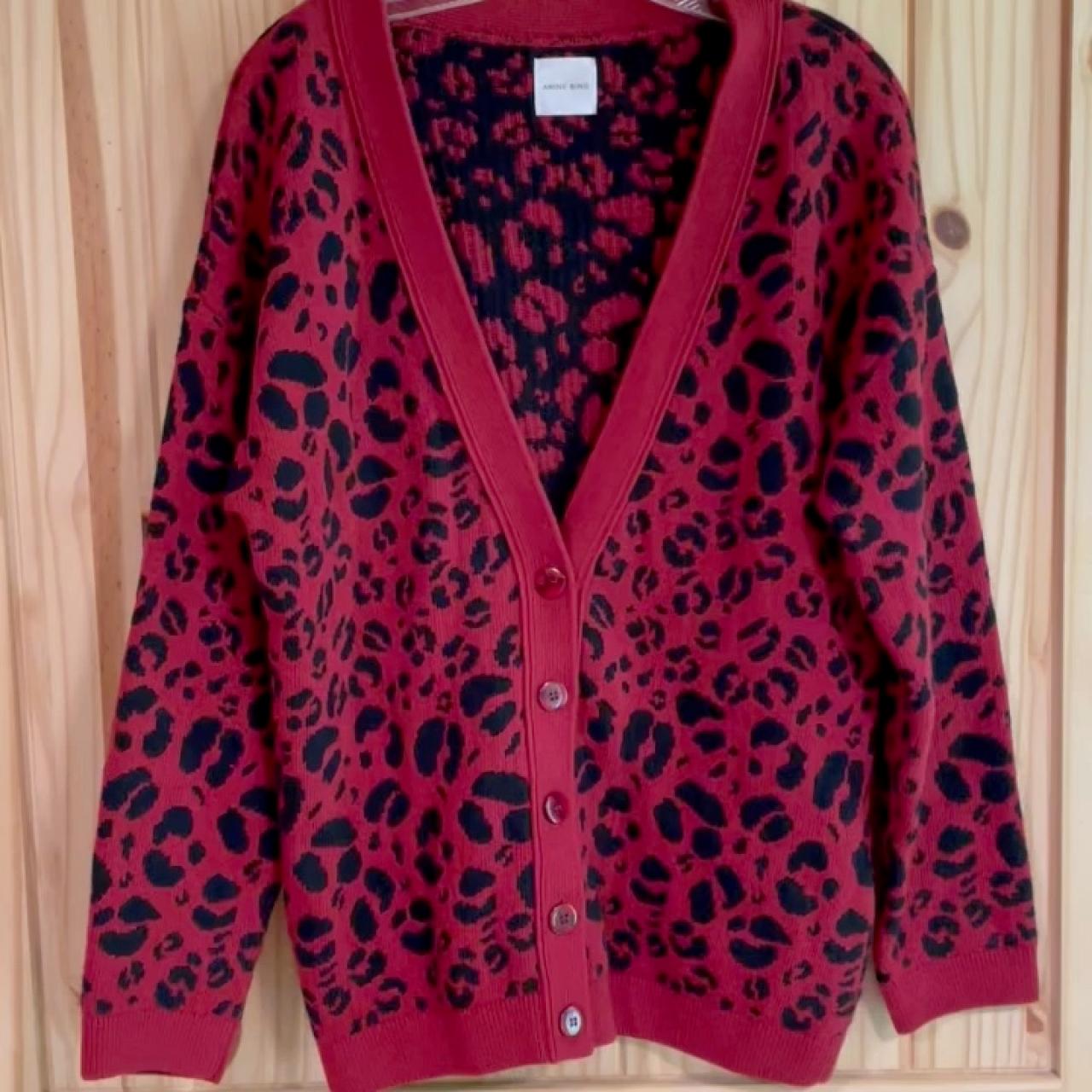 Anine Bing Justine Leopard Cardigan size Depop