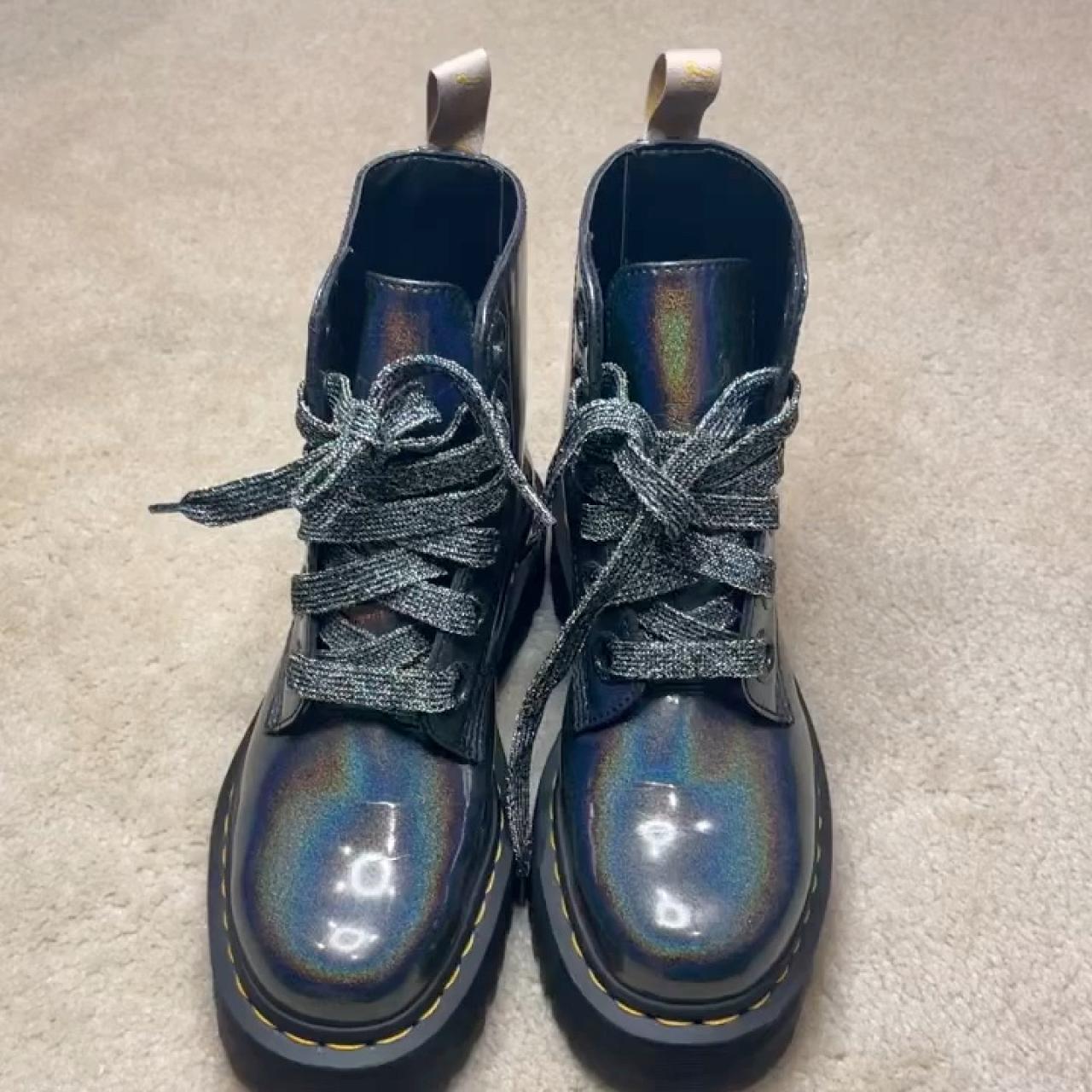 Vegan Leather Molly Rainbow Holographic Platform Dr. Depop