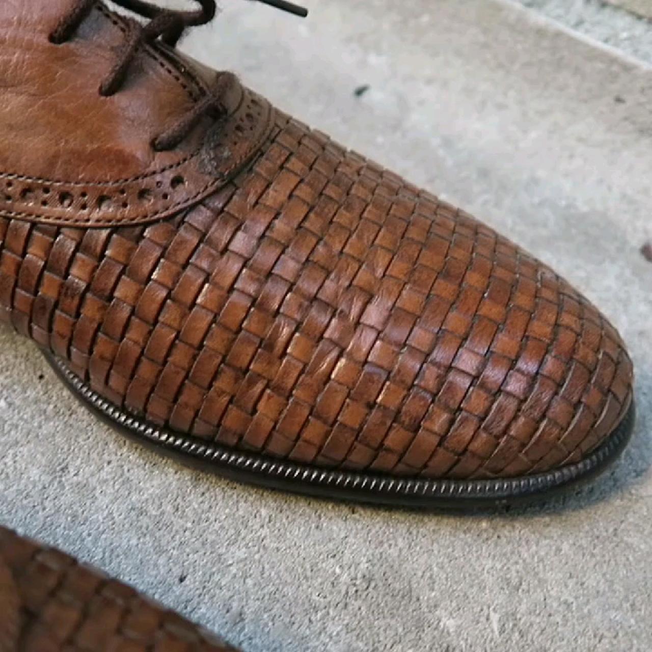 Men's Hand Woven Basket Weave Oxford LaceUps. Depop