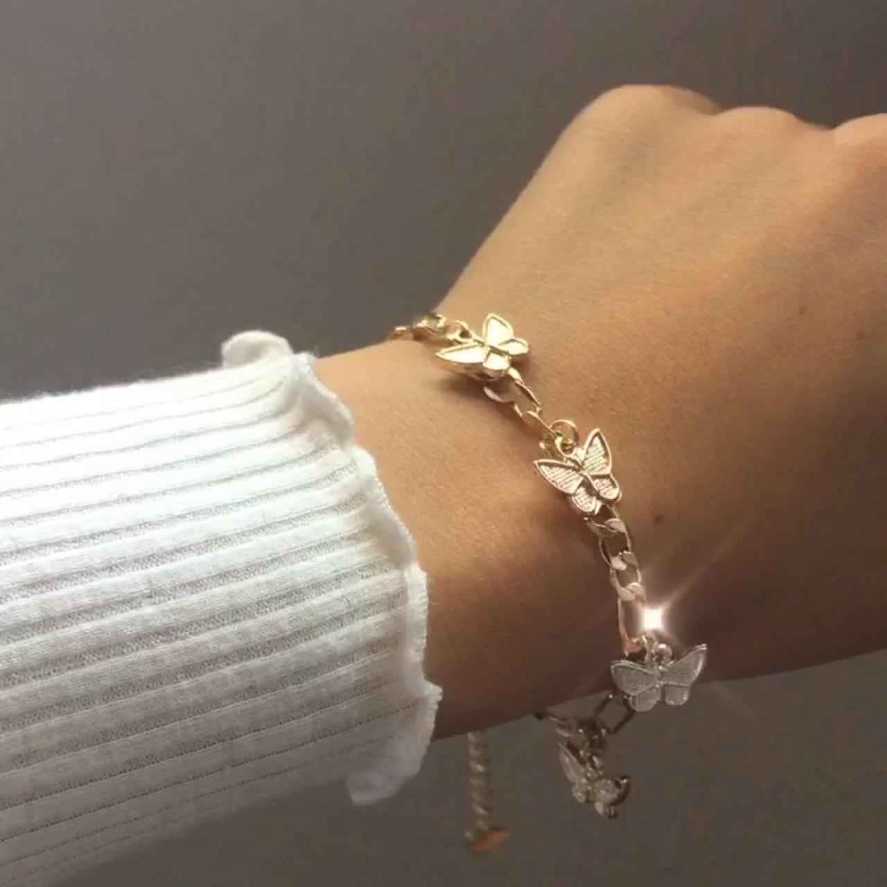 14K Gold Plated Butterfly Bracelets 🦋 Brand new! Very gold Depop