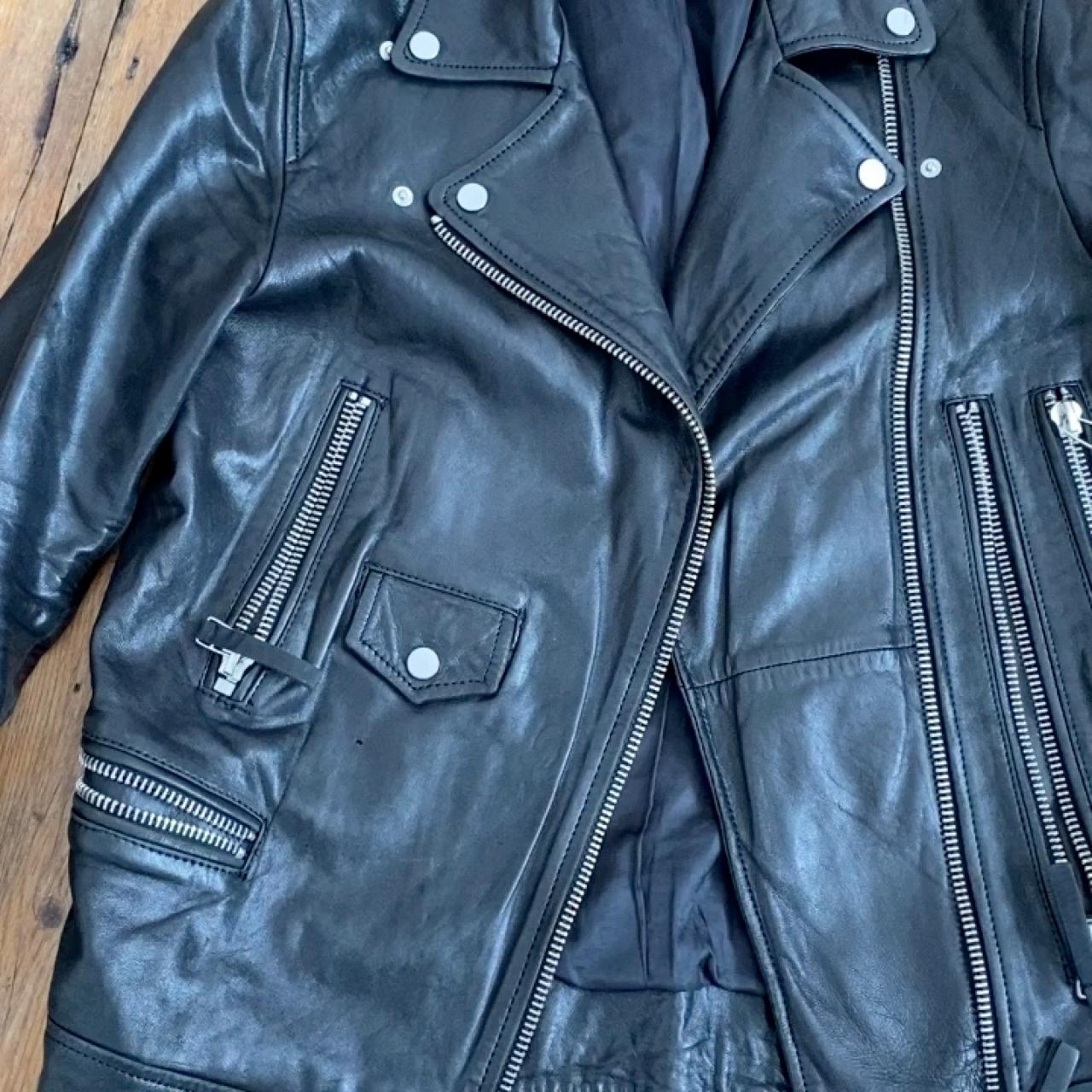 Zara biker leather jacket. 100% genuine leather.... - Depop