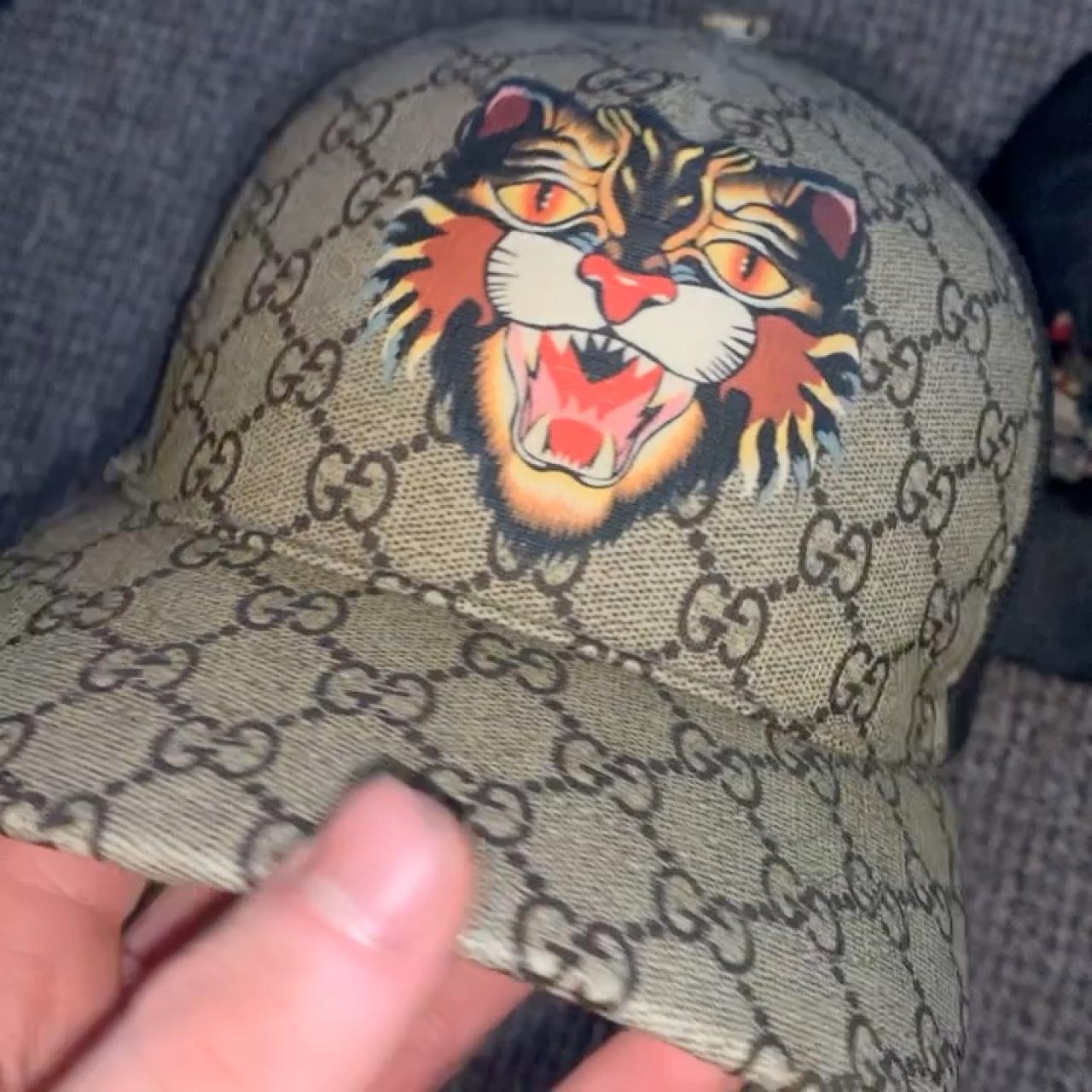 Gucci hat angry cat beige Comes with dust bag | Depop