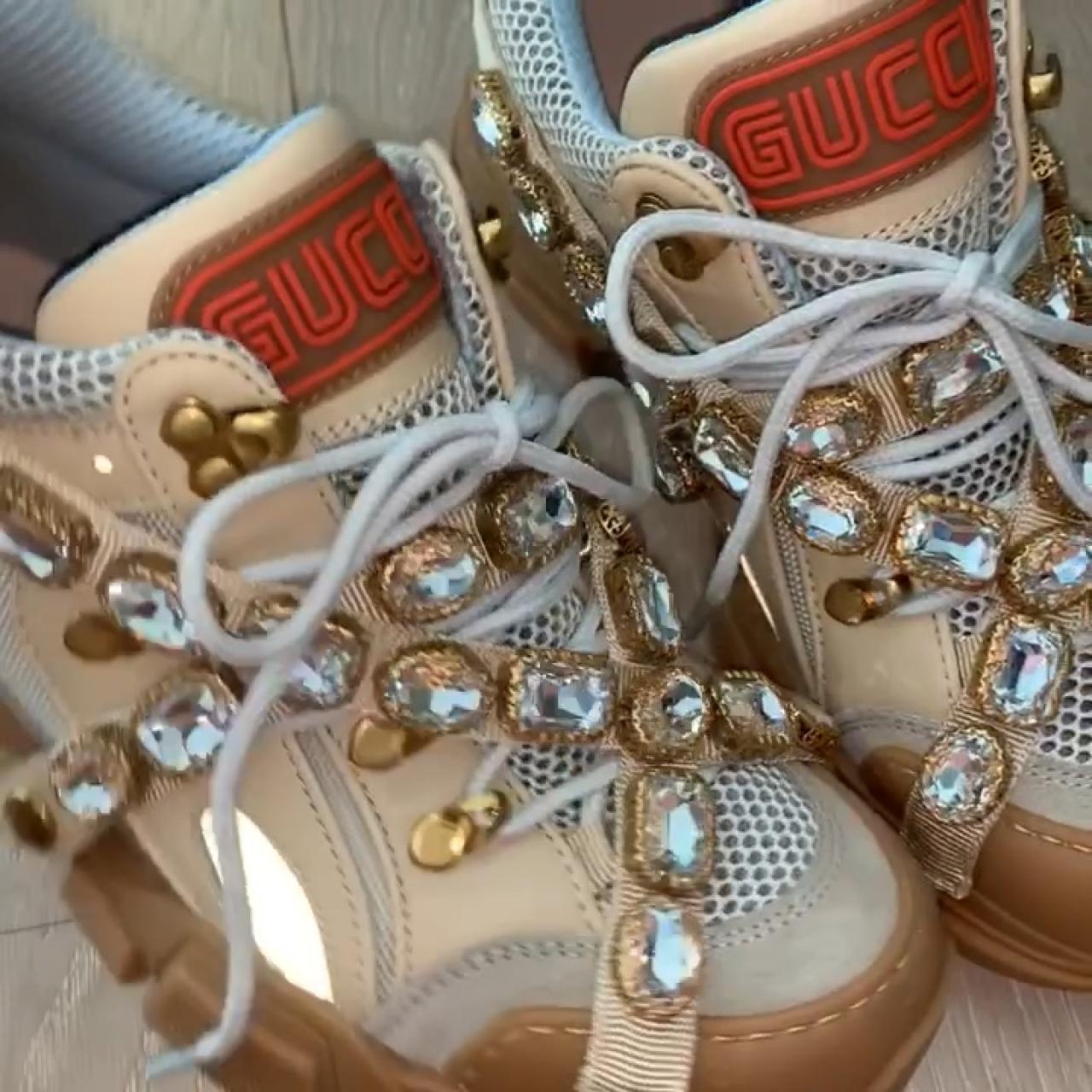 Gucci flashtrek flash trek sneaker boots nude beige - Depop