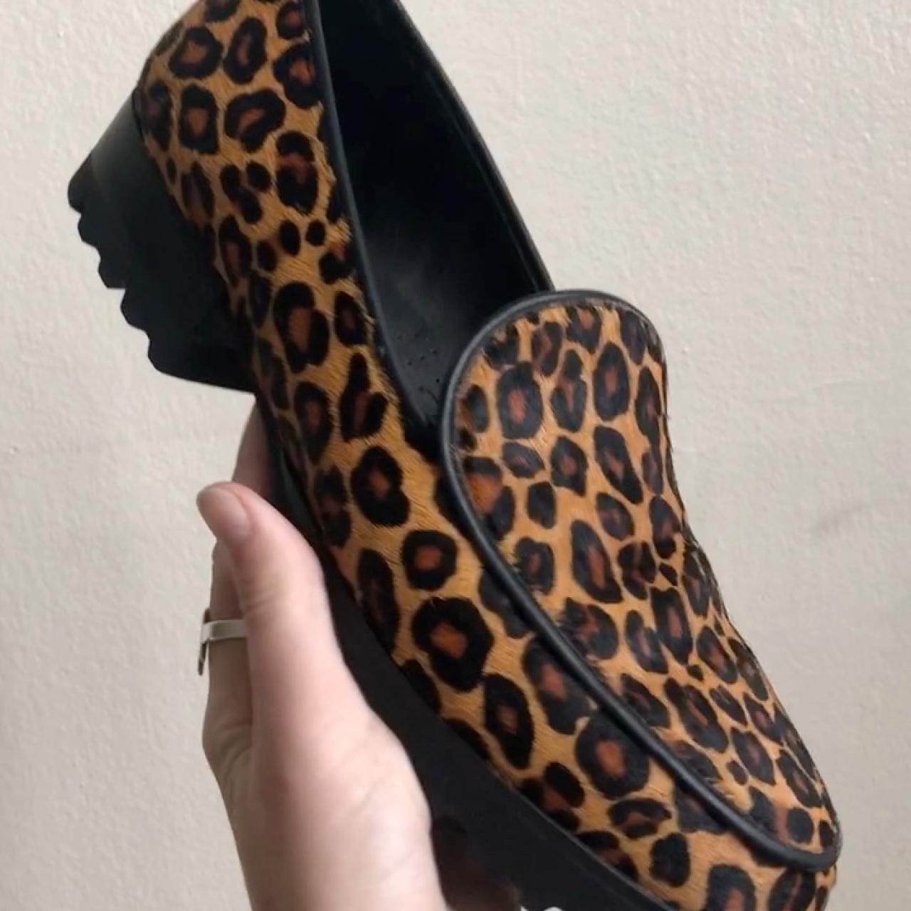 leopard platform loafers